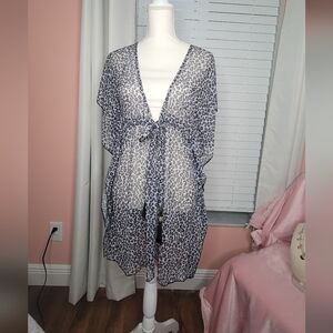 Leopard Print Sheer Kimono